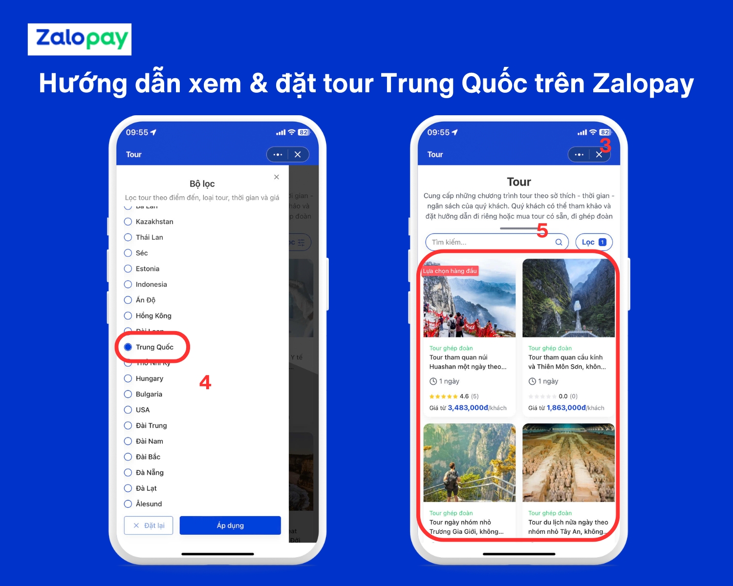 Cách xem & đặt tour Trung Quốc ngay trên Zalopay